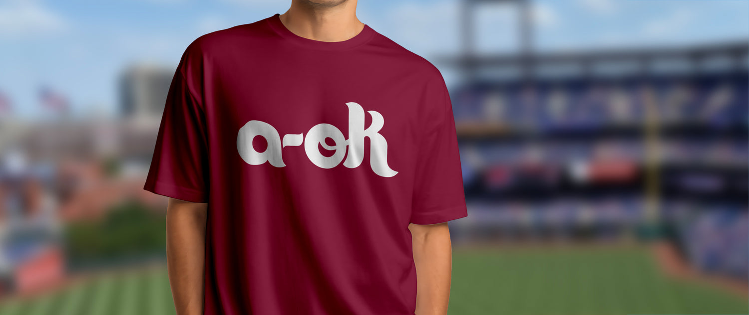 Person wearing the A-Ok shirt at Citizens Bank Park.