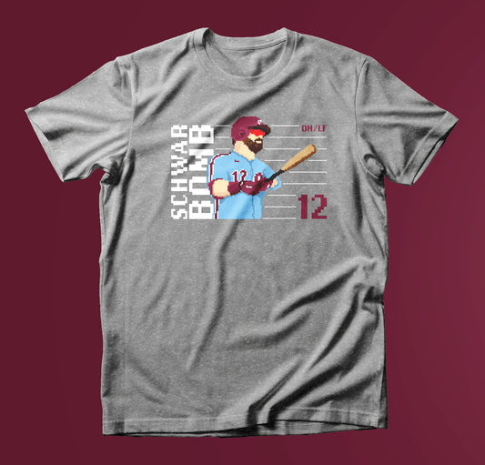 Kyle Schwarber Schwarbomb Pixel Shirt