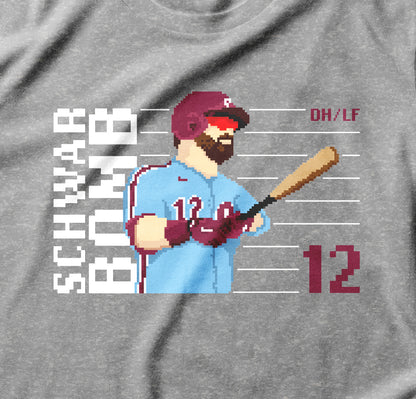 Kyle Schwarber Schwarbomb Pixel Shirt