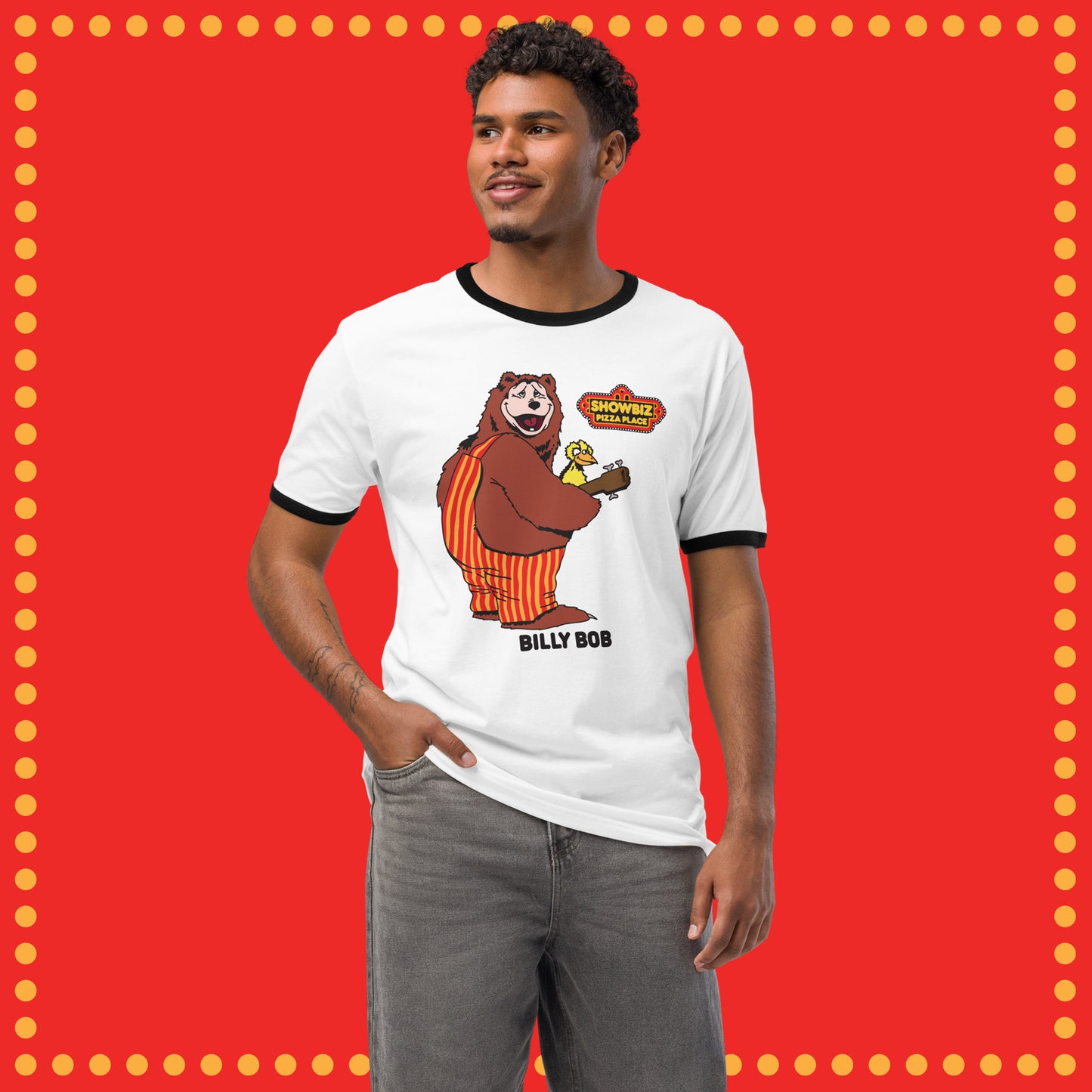 Showbiz Pizza Rock-afire Explosion Billy Bob Ringer Shirt